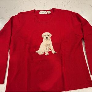 Orvis Vibrant Red Dog Knit Sweater